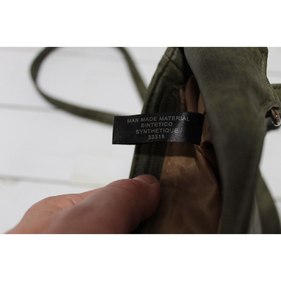 MultiSac Crossbody Purse Green Faux Leather Adjustable Strap Pockets Zippers - Picture 10 of 16